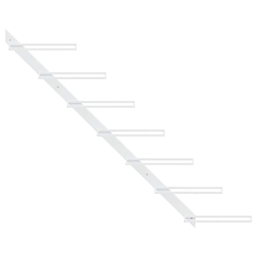 Wand-Weinregale Weiß Metall für 7 Flaschen 2 Stück, Flaschenregal für Küche, Bar, Speisekammer, modernes Getränkeregal zur Aufbewahrung und Lagerung von Weinflaschen