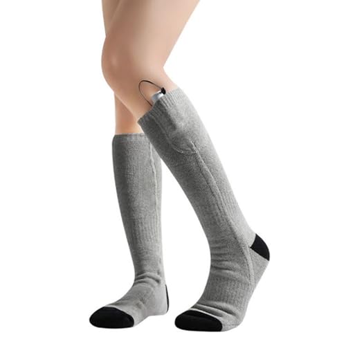 Psdndeww Heated Sock Rechargeable Electric Heating Sock Thermal Warming Sock with Battery for Men Women Skiing Winter Outdoor