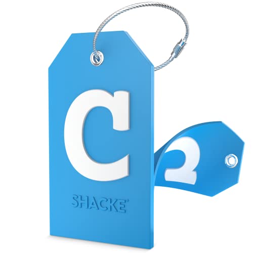 Initial Luggage Tag with Full Privacy Cover and Stainless Steel Loop (Aqua Teal)
