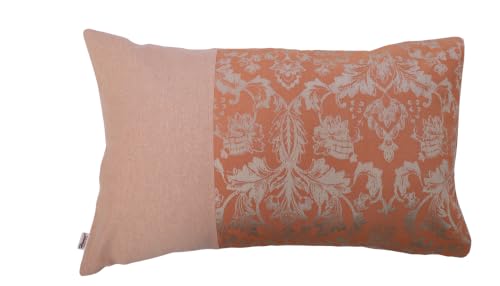 Image of Home- The Best is for You Cotton Self Design Pillow Covers Set of 2 (Orange Fiore)