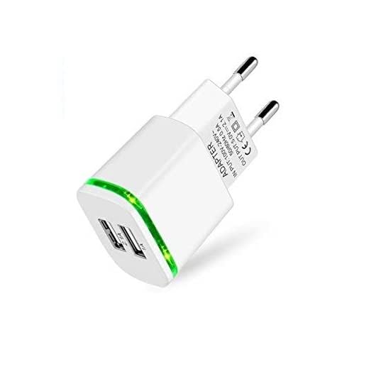 Cargador USB, 2.1A 5V Universal Doble Puertos Corriente Enchufe Móvil de Pared Valido para iPhone 13 X XS/XS MAX XR Plus SE 2021 5S, Samsung Galaxy, Xiaomi, Huawei