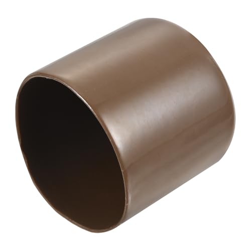 Image of uxcell 4pcs Rubber End Caps 43mm ID Vinyl Round Tube Bolt Cap Cover Screw Thread Protectors Brown, 40mm Height