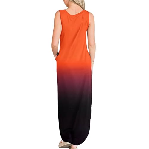 Image of FANDEE Women's Casual Summer Loose Sunresses Long Dresses Sleeveless Split Maxi Beach Dress with Pockets
