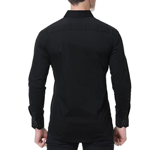 Men's Pure Elastic Fashion Business Shirt Casual Plaid Collar Button Down Shirt Seamless Business Dress Shirt3