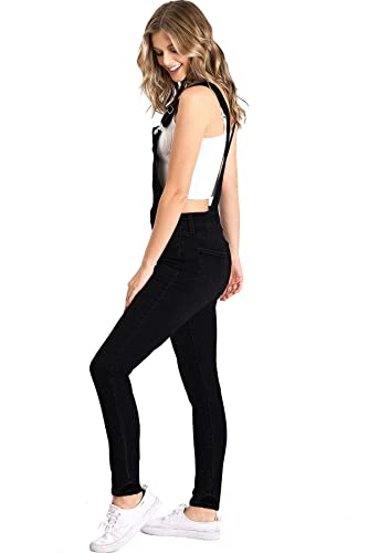 Celebrity Pink Women's Juniors Classic Skinny Leg Overalls (L, Zip Black) #TOP1