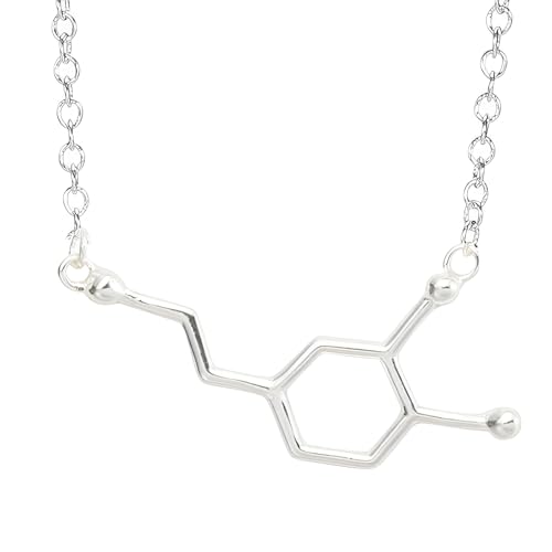 Collier sérotonine et dopamine en argent 925 style minimaliste