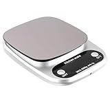 Mikikit Digitale Küchenwaage mit Wiederaufladbarem Akku Edelstahl Präzisionswaage mit Lcd display Kompakte Digitale Waage für Küche und Unterwegs Leicht und Genau
