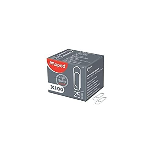 Maped Trombones Bureau 32 mm - Attache Lettre 32 mm en Acier Galvanisé Qualité Supérieure avec Bout Chevron - pour maintenir des feuilles - Gris Argenté -...