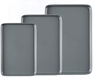 Set of 3 Prochef Baking/Oven Tray, Premium Quality, Easy to Clean, Teflon Innovations Non-Stick Silicone Coating,Grey