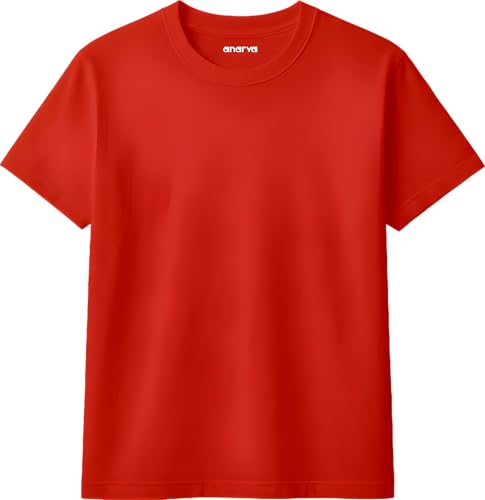 Image of Amazon Brand - Anarva Kids Plain T Shirt for Boys | 100% Cotton Soft Feel Round Neck Half Sleeve Solid Tee | Casual 0-14 Years