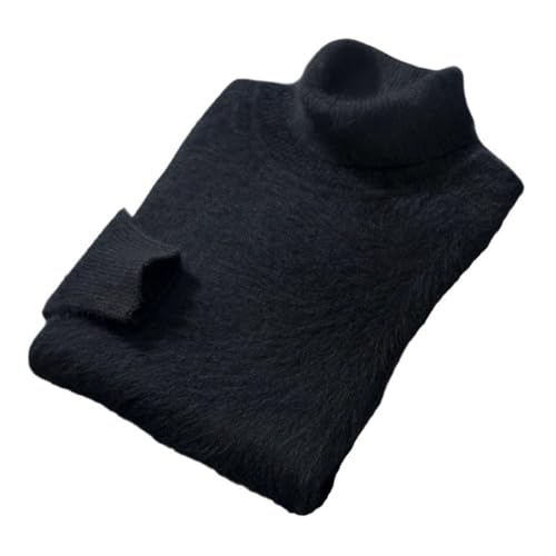 Men's 100 Percent Mink Cashmere Turtleneck Sweater Pullover Classical Casual Solid Loose Korean Popular