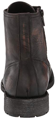 Frye Bowery Lace Up Vintage-Style 6 ¼” Leather Boots For Men Made From Pull Up Leather With Antique Brass Hardware, Goodyear Welt Construction, And Zipper Closure, Black 1-13M #TOP2