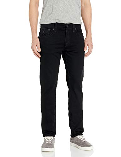 True Religion Men's Rocco Skinny Fit Jean with Back Flap Pockets, Body Rinse Black, 32W X 34L