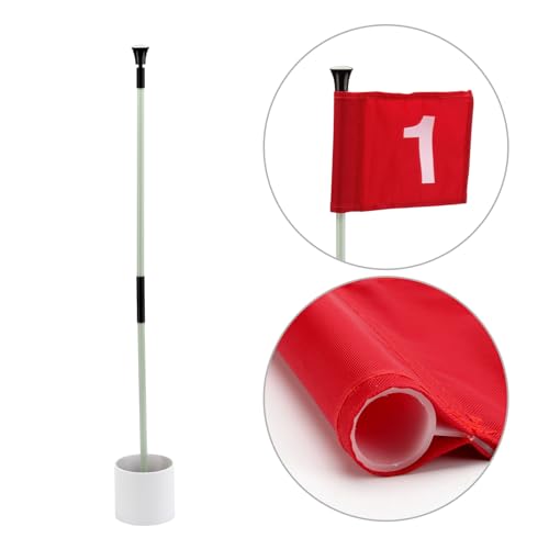 KVMORZE 4Pcs Numbered Golf Flag with Tube Inserted, Nylon Mini Putting Green Golf Flags, Golf Pin Flag Portable Golf Target Flags for Backyard, Golf Courses, Country Club, 8.2\'\'L x 6.1\'\'H