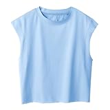 Ainangua Oversized Tank Top for Women Sleeveless Athletic Cropped Activewear Workout Yoga Gym Tops(Blue,S)