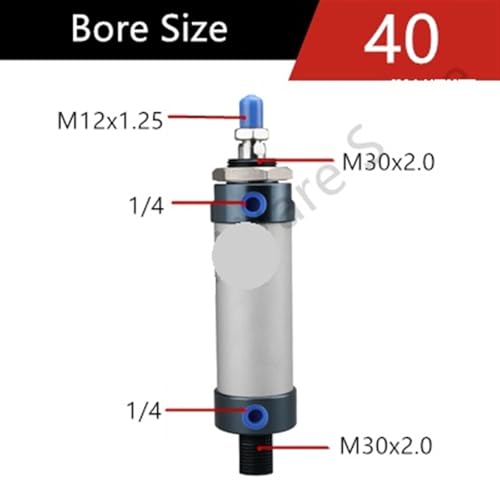 Mini cilindro estándar MAL40x25 de aluminio de alta resistencia con carrera lineal 3