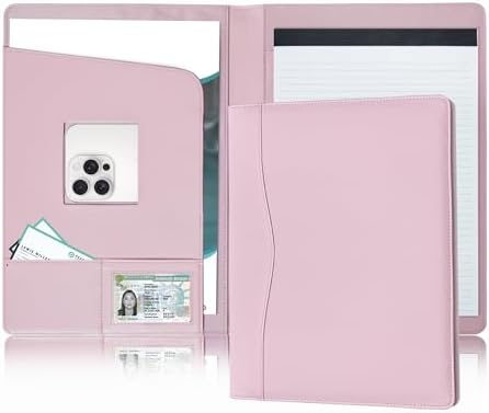 Padfolio Folder Portfolio Leather Organizer Binder Portfolio Storage Clipboard with Cover for Legal Pad Holder Letter Size A4 Writing Padfolio Pad for Business School Office