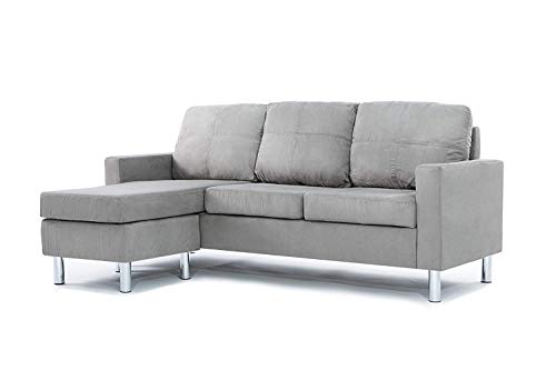 Divano Roma Furniture Small Space Modern Sectional Sofa, Gray #TOP5