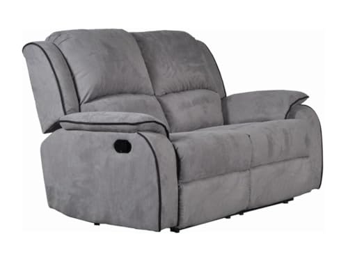 Vente-unique-Couchgarnitur Relax 3+2+1 - Microfaser - Grau - Hernani – Bild 5
