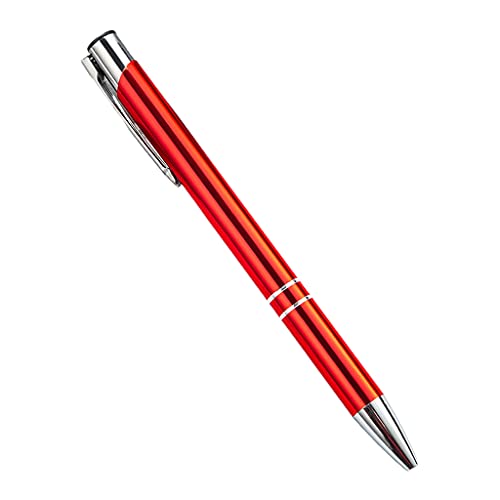 HDOYTXXM Elegante bolígrafo de metal retráctil, recargable, punta redonda de 1,0 mm, bolígrafo de metal para oficina, punta fina, tinta negra para escribir