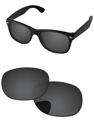 PapaViva Replacement Lenses Compatible with Ray-Ban RB2132 52mm Sunglass Solid Black Polarized