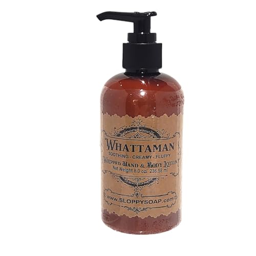 SLOPPYSOAP Whattaman Whipped Hand & Body Lotion, 8.5 oz, Soothing Creamy Moisturizer with Coconut Oil and Shea Butter