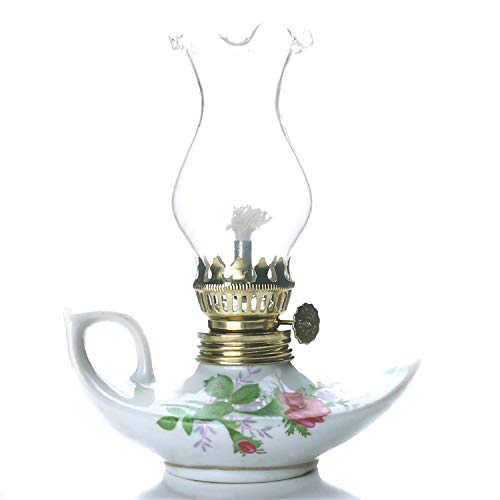 Purism Style - Porcelain & Glass Kerosene Lamp Table Oil Lamp Lantern