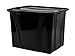 Produktbild goodsforbusiness Aufbewahrungsbox + Deckel L51 x B38,5 x H36,8 cm, 55 Liter Transportbox schwarz | Lebensmittelbox lebensmittelgeeignet Kunststoffbehälter Lagerbox stapelbar Wäschebox