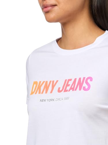 Image of DKNY Women's Short Sleeve V-Neck Mesh Ruched Knit Top