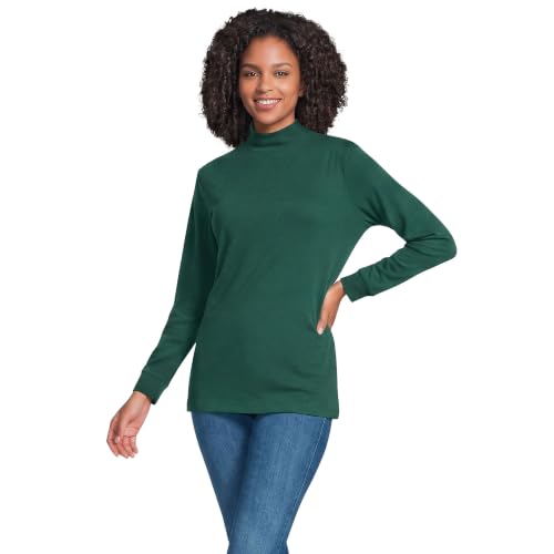 Image of Lands' End Women's Cotton Mock Turtleneck