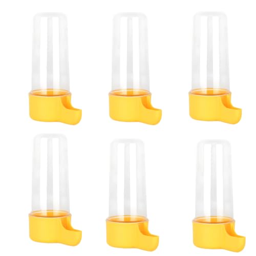 Image of Sage Square Automatic Bird Feeder Seed Dispenser Food Container Transparent Hanging Feeding Station Budgies Cockatiels Lovebirds Finches Parrots Cage Accessory Storage Water Grain Holder (Pack of 6)