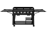 aro 6-Brenner Gasgrill, Grillfläche 106 x 48 cm, Fahrbar, Stahl, Schwarz
