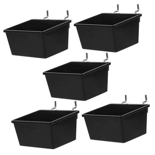 Gadpiparty Organisateur Mural pour Panneau Perforé Bacs pour Panneau Perforé D'atelier 5 Bacs Noirs Robustes 90x80x45 Mm Compatible Standard Stockage D'outils pour Garage Et Atelier