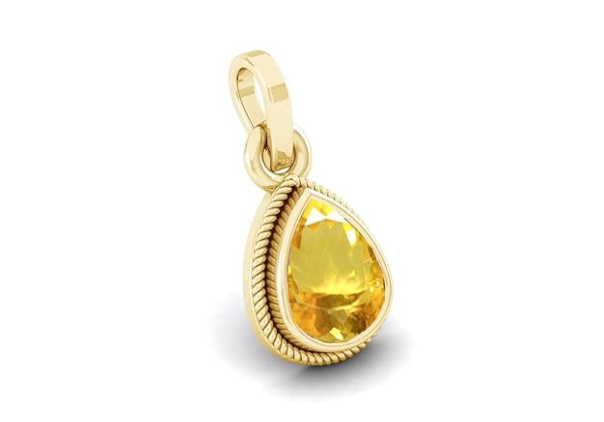 18.25 Ratti Natural Citrine Ashthadhatu Pendant, Unisex