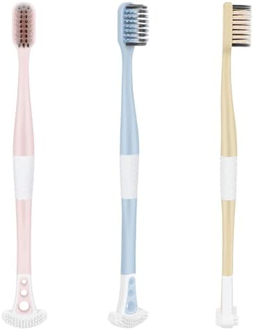 B Rush Extra Soft Toothbrush with Tongue Scraper - Tongue Scrubbe...