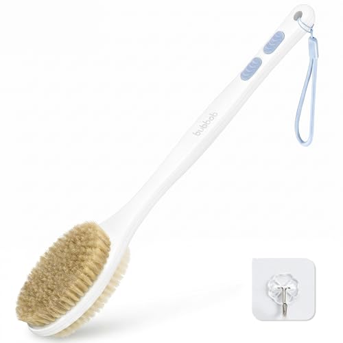 Bubbob Back Scrubber for Shower with Long Handle, Exfoliating Bath Brush for Body - Double