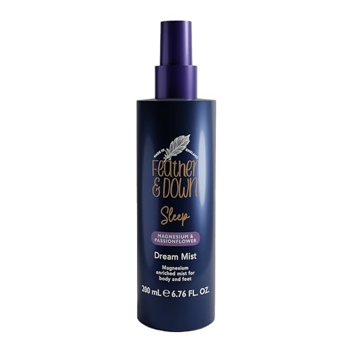 Feather & Down Magnesium and Passionflower Dream Mist (200ml) - Calming Sleep Aid Soothing Body & Foot Mist Enriched with 5% Magnesium and Passionflower Extract Relaxation Aromatherapy