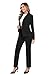 Business Pant Suits for Women Dressy Elegant Fall 2 Piece Outfit Blazer Pantsuit Sets for Work Office Black L