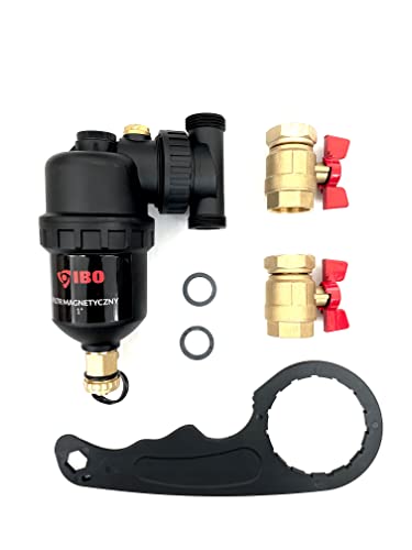 ibo 1'' Magnetischer Schlammabscheider Schmutzfänger 1 Zoll, Magnet Filter Schmutzfänger, Magnetischer Partikelabscheider zum Schutz vor Schlammbildung Entfernen von Schmutzpartikeln