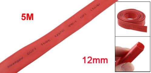 sourcingmap 12mm Dia rate 2:1 Heat Shrinkable Tube Shrink Tubing 5M Red - Image 3