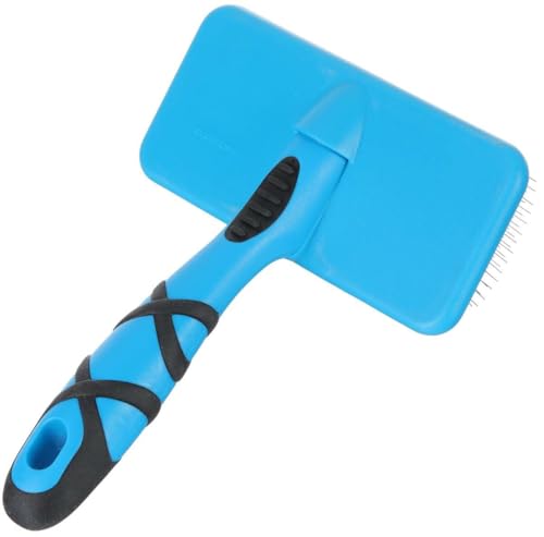 Groom Professional Flat Slicker Brush, Excellence in Animal Grooming, Flat Backed Soft Slicker Brush, Helps to Avoid Coat Breakages and Damage, Perfect for Soft Coats, Size - Medium