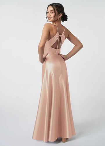 TIANMEI Satin Junior Bridesmaid Dresses Floor Length Flower Girl Dress for Wedding Party Formal Gowns2