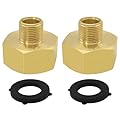 Joywayus 2PCS 3/4 GHT Female to 3/8 Compression Male Thread Adapter Pipe Fitting, Brass Reducer Faucet Connector Water Hose Adapter, Supply Line to Garden Hose Adapter for RV Kitchen Bathroom Plumbing