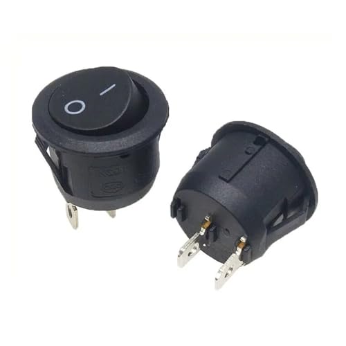 Interruptor basculante redondo KCD1-105 negro para paneles de control de barcos y caravanas