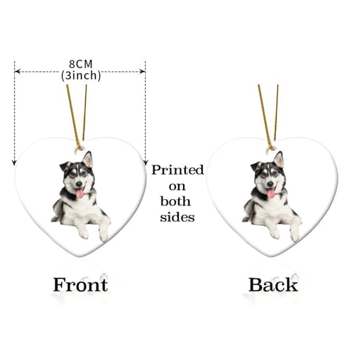 Keramik-Weihnachtsdekoration, gemischte Rassen, sibirischer Husky, Labrador, Weihnachtsdekoration, schöne Hunde-Ornamente, Porzellan-Dekoration für Weihnachtsbaum, einzigartiges Weihnachts-Andenken