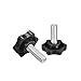uxcell Clamping Screw Knob, 38mm Dia Plum Hex Shaped Grips Star Knob M8 x 20mm Male Thread, 5pcs