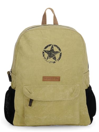 Image of The House of tara Canvas Laptop Backpack for Men & Women 18 Liters | Casual Bag with Waterproof Inner Lining & Laptop Compartment (fits up to 15.6 Inch) | Suitable for College & Travel (Beige)