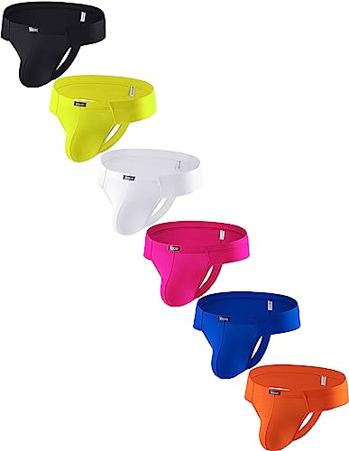 iKingsky Men's Cheeky Thongs Sexy Mini Cheek Underwear Silky Low Rise Bulge Underpanty for Men