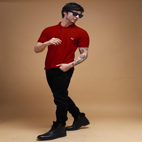 Image of Men's Polo T-Shirt Cotton Casual Comfortable Relaxed Fit Regular Collar Neck Stylish Half Sleeves Daily Office Formal Wear T-Shirt for Men