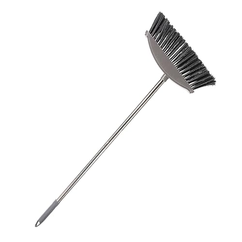 IWOWHERO Ergonomic Long Handle Broom for Floor Cleaning Reusable Broom for Hair Home Stable Sweeper Hair Cleaning Broom